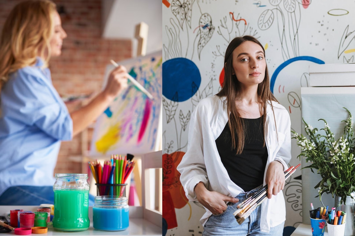 woman painter from hobby to professional art painter